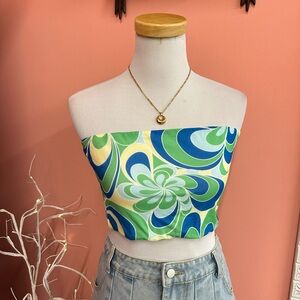 NWT! Princess Polly Swirl Strapless Crop Top